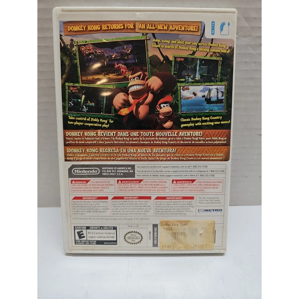 Donkey Kong Country Returns (Nintendo Wii)‎ Game